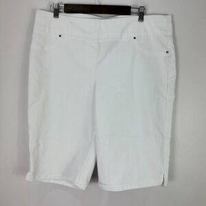 Ruby Rd Shorts 16 White  Stretch Cotton Blend Summer Coastal Casual Cruise NWT‎